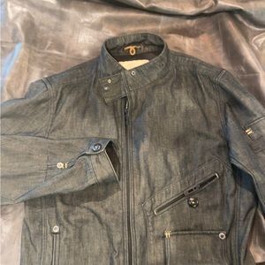 G Star dark denim motorcycle jacket
